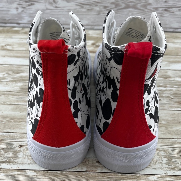 Women’s Disney Mickey Mouse High-Top Lace-Up Sneakers Shoes Size 10 - Picture 6 of 7